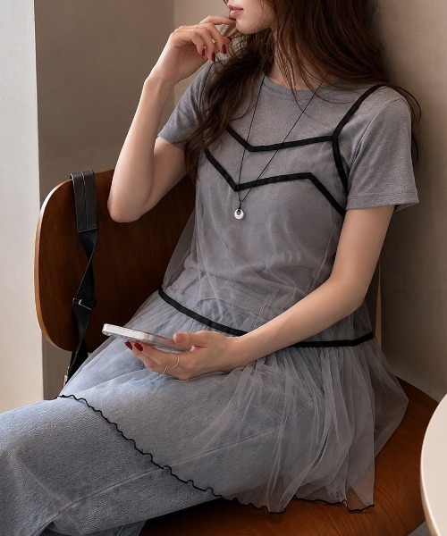 AVYL キャミソール チュール ペプラムキャミ : ZOZOTOWN Yahoo!店