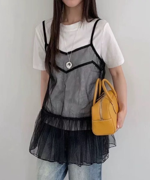 AVYL キャミソール チュール ペプラムキャミ : ZOZOTOWN Yahoo!店
