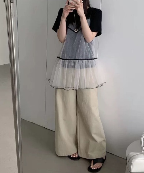 AVYL キャミソール チュール ペプラムキャミ : ZOZOTOWN Yahoo!店