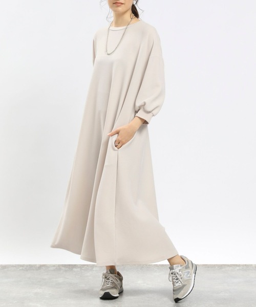 「GLOBAL WORK Smile Seed Store」 7分袖ワンピース MEDIUM ブラック レディース_画像5