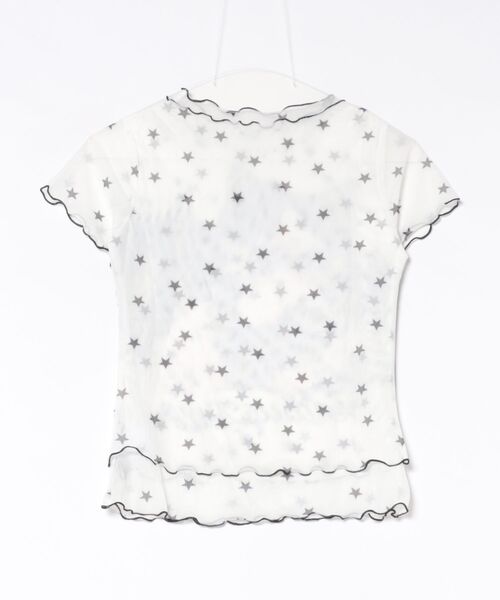 tシャツ 半袖 Y2K 子ネコリボンプリント＋星柄メロウカットクロップ T