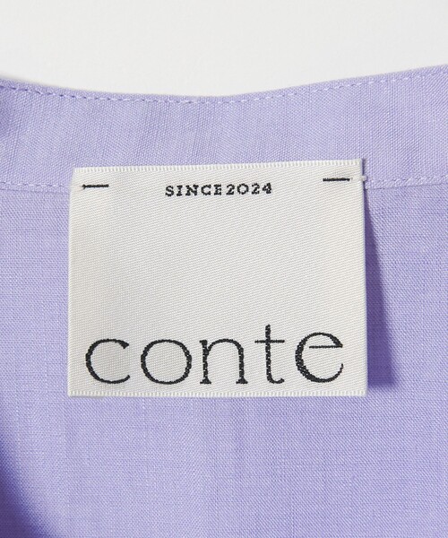 conte ブラウス シャツ 「conte」フロントポケット フレンチスリーブ