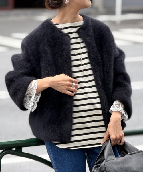 BEARDSLEY（ビアズリー） コート アウター ファーニットコートショート