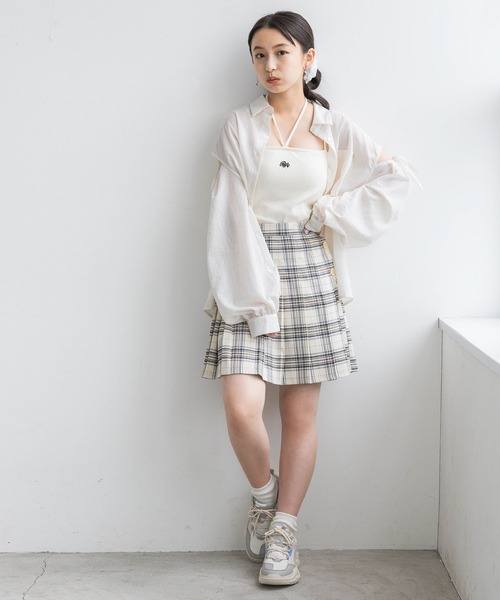 「repipi armario」 「KIDS」プリーツスカート LARGE ベージュ キッズ_画像7