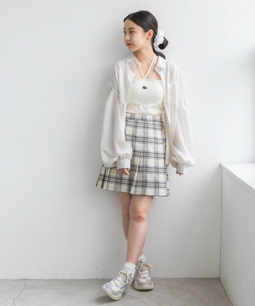 「repipi armario」 「KIDS」プリーツスカート LARGE ベージュ キッズ_画像8