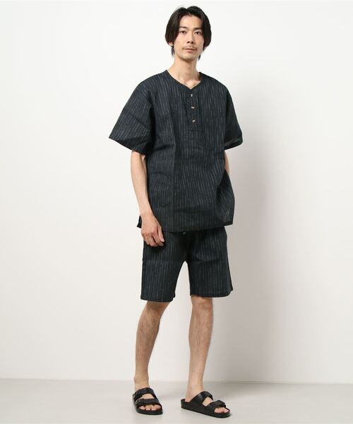KIMONOMACHI 浴衣 ヘンリーネック 甚平 M/L/LL メンズ