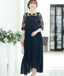 PourVous ドレス ロング＆七分袖フォーマルシアーブラウス結婚式