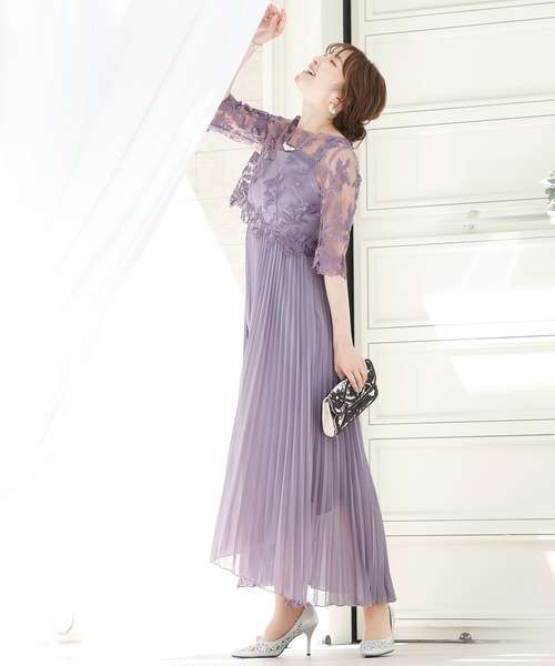 PourVous（プールヴー） ドレス ロング＆七分袖フォーマルシアー