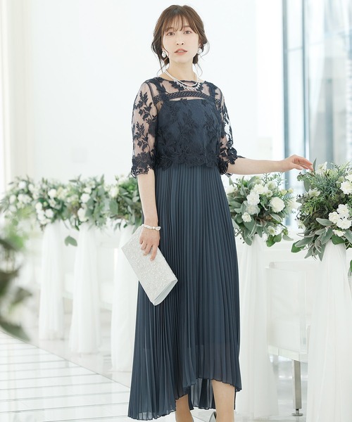 PourVous（プールヴー） ドレス ロング＆七分袖フォーマルシアー