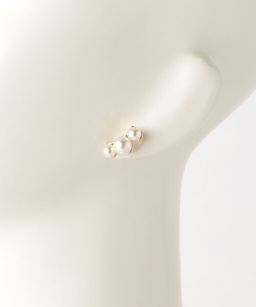 〈美品〉 anuans / カーブパールピアス アニュアンス anuans カーブパールピアス （GOLD