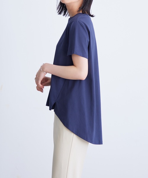 セール】シルキーコットンAラインフレアTシャツ(504667033