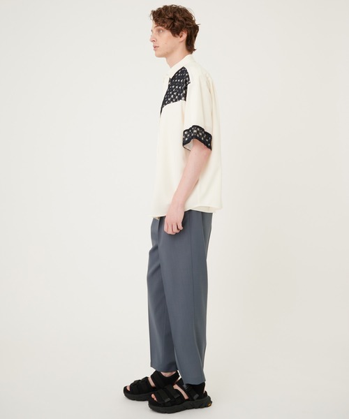 UNITED TOKYO シャツ カーブレースブロッキングシャツSS メンズ
