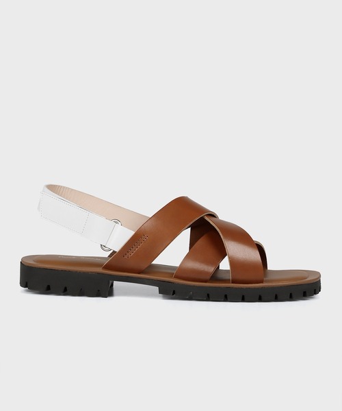 Paul Smith ポールスミス レザーサンダル クロスストラップUK8 Paul Smith】サンダル レザー クロスストラップ (Paul Smith