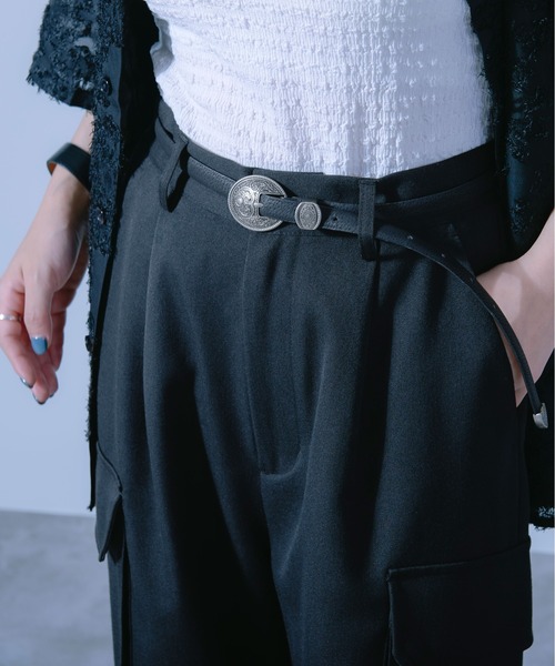 Ellno Loset（エルノロゼット） ベルト コンチョバックルベルト メンズ