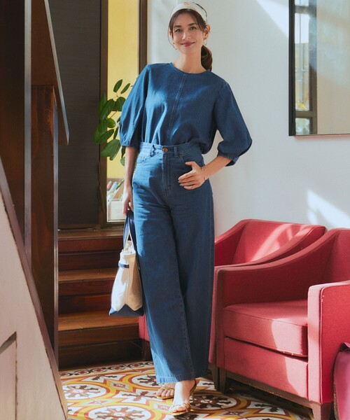定価40700円 ダボロ デニム パンツ ジーンズ ジーパン 新品 3850 23区 ジーンズ デニム デニムパンツ 「Oggi4月号掲載/洗える」23