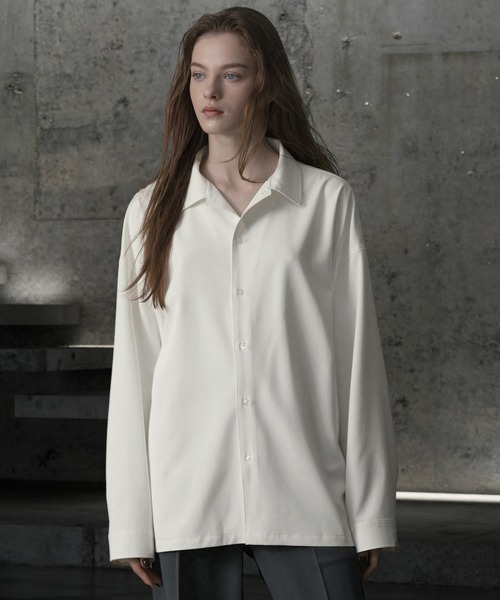 シャツ/ブラウス(長袖/七分) ella 2way sleeve cut blouse (white CIASENSE シャツ 2way長袖とろみオープン/レギュラーカラー