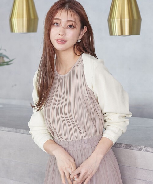 Tiaclasse カーディガン 「洗える」クロップドニットボレロ レディース