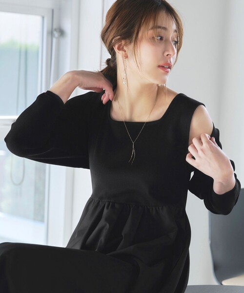 たろー　レディース　BLK M Tiaclasse カーディガン クロップドニットボレロ レディース