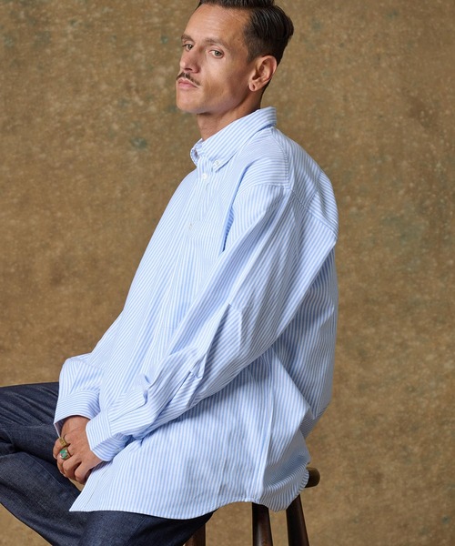 THEOREM シャツ ms5632- Stripe Rover LS Shirt ストライプシャツ