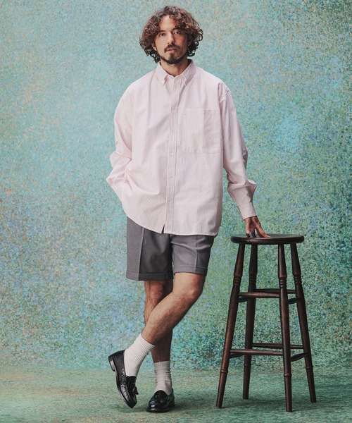 THEOREM シャツ ms5632- Stripe Rover LS Shirt ストライプシャツ