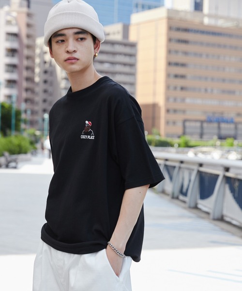 WEGO（ウィゴー） tシャツ WEGO/ヒゲサガラ刺繍Tシャツ メンズ