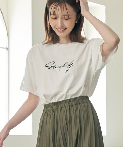 tシャツ ロゴ スリム Tシャツ レディース ikka tシャツ ロゴフォトプリントTシャツ レディース : ZOZOTOWN