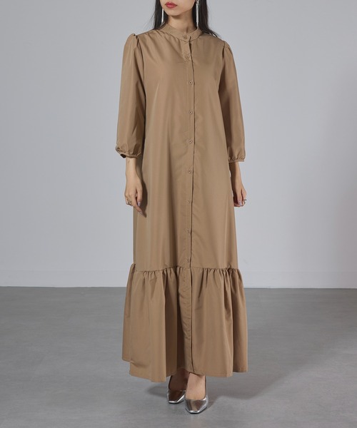 セブンフェアリーM.U.L. レザーシャツワンピース ペイント入り新品 クレリック配色ウエストギャザーシャツワンピ―ス - ベルーナ【公式】