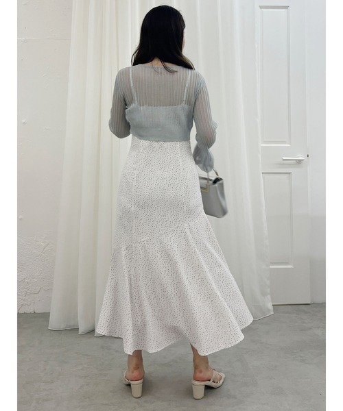 【tilzu 2】美品マーキュリーデュオ　ドットワンピース MERCURYDUO ワンピース カーデセットドットキャミワンピース