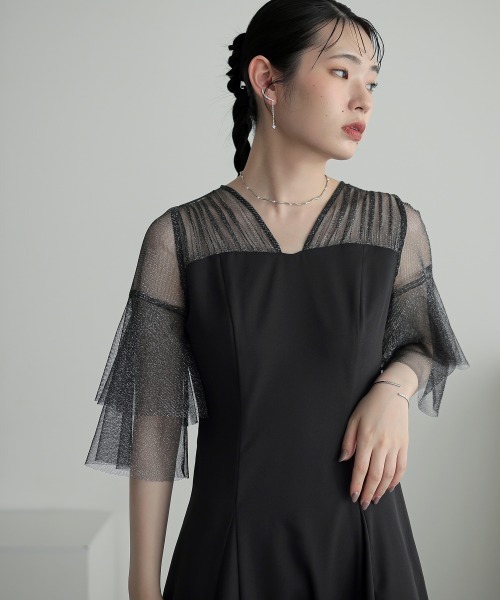 neko様　23区 アプロディール フォーマルドレス　3点セット　ラメ　フリル Callarus ドレス 「Callarus」「結婚式・お呼ばれ・パーティー