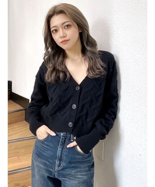GYDA ニットカーディガン GYDA（ジェイダ） カーディガン BACKレースアップニットカーディガン