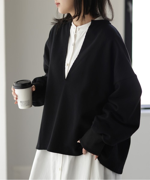 HUG.U（ハグユー） トレーナー スウェット 深Vスウェット レディース