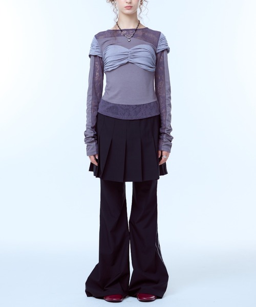 【LUVISTRUE】PA PLEATED SKIRT PANTS 2色★韓国★人気★追跡付 LUVISTRUE パンツ PA PLEATED SKIRT PANTS レディース