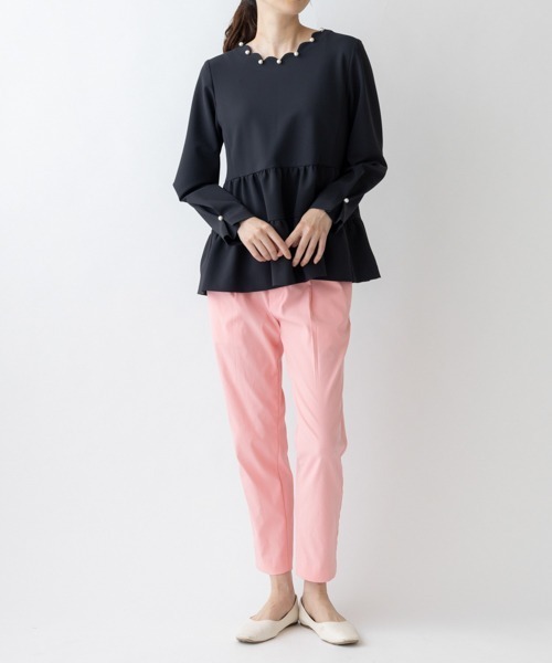 tシャツ 「SONO/ソーノ」「Magical Stretch」スカラネックティアードペプラムPO レディース Sono tシャツ 「SONO/ソーノ」「Magical Stretch」スカラネック