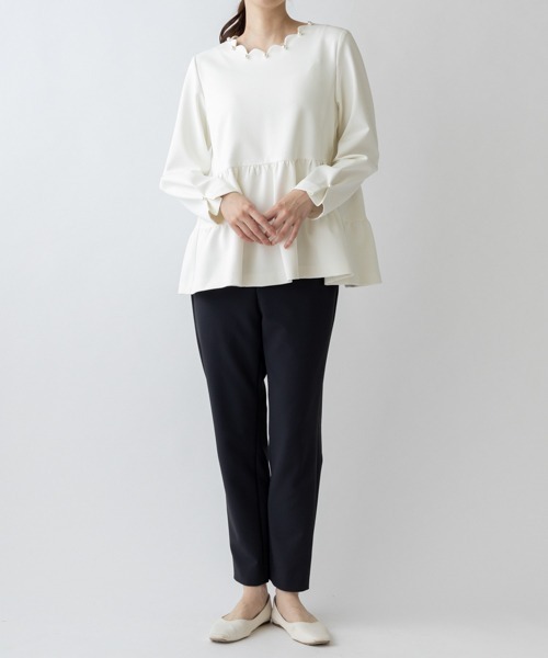 tシャツ 「SONO/ソーノ」「Magical Stretch」スカラネックティアードペプラムPO レディース Sono tシャツ 「SONO/ソーノ」「Magical Stretch」スカラネック