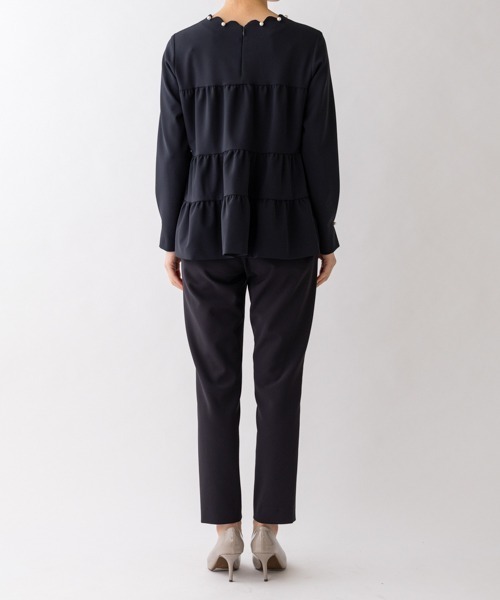 sono ソーノ　カットソー　ブラック　ペプラム Sono tシャツ 「SONO/ソーノ」「Magical Stretch」スカラネック