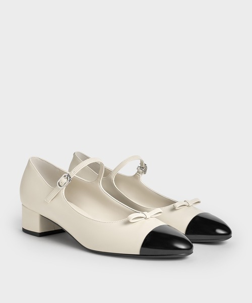 CHARLES & KEITH ボウ キャップトゥメリージェーンパンプス CHARLES ＆ KEITH パンプス ボウ キャップトゥメリージェーン