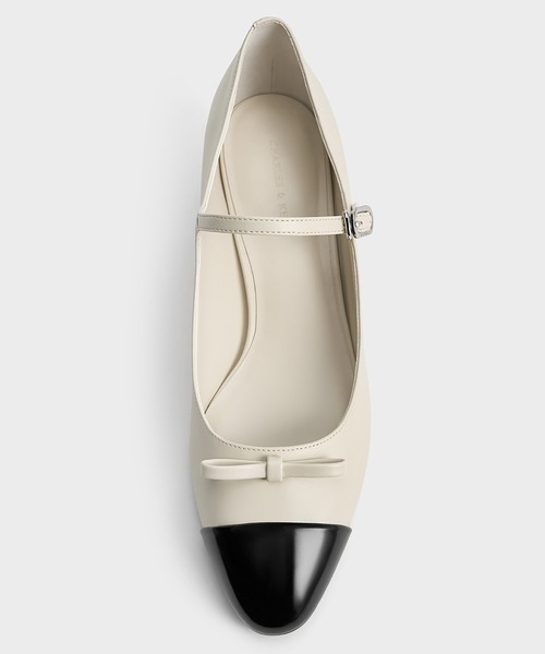 CHARLES ＆ KEITH パンプス ボウ キャップトゥメリージェーン