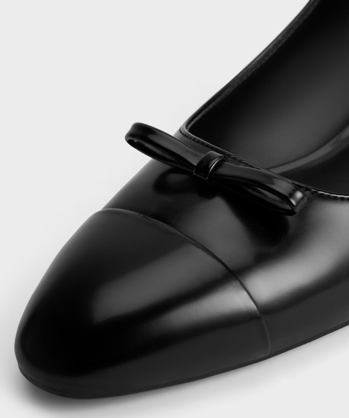 CHARLES ＆ KEITH パンプス ボウ キャップトゥメリージェーン