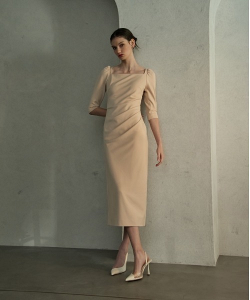 【ERADIE】ドレープミディドレス ERADIE（エラディエ） ドレス Drape midi dress ドレープミディドレス