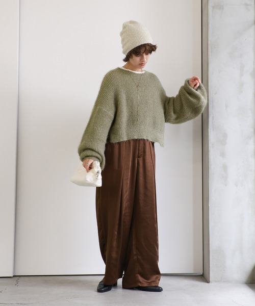 select MOCA（セレクトモカ） ニット セーター クルーネックシャイニー