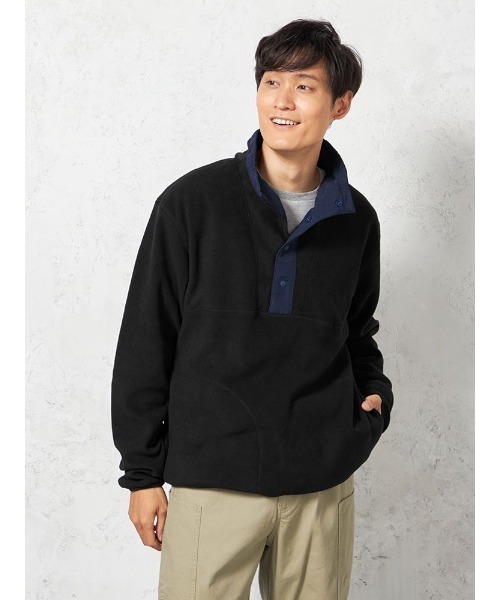 LOGOS-ロゴス-」フリースプルオーバー 無地 カジュアルインナー 秋冬