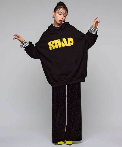 Narcissus（ナルシス） パーカー SNAPロゴフードパーカー オーバー