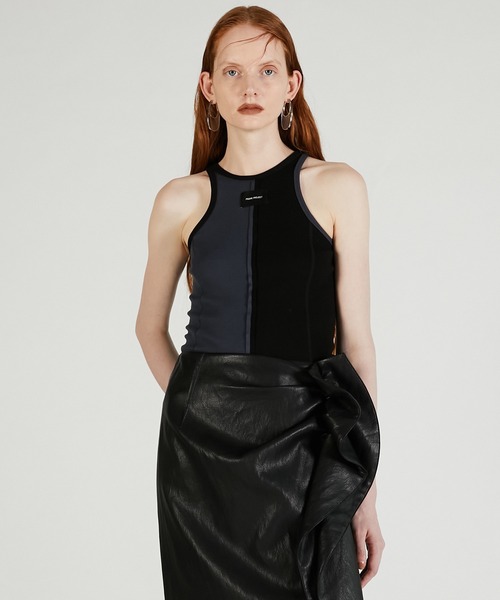 alexanderwang ブラック タンクトップ XS alexanderwang アレキサンダーワング リブコットン タンクトップ BLACK