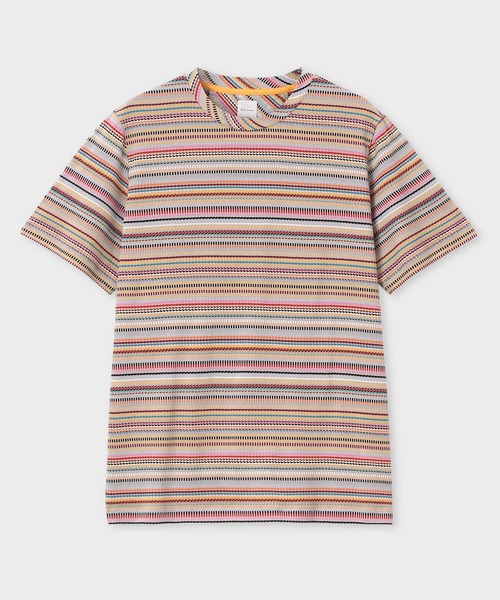 【Paul Smith】半袖カットソー ブルーボーダー コットン ブルー Paul Smith｜ポール・スミスのTシャツ/カットソー（ブルー