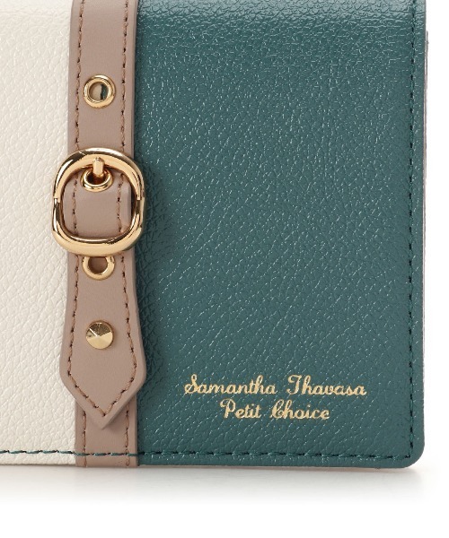 大人気!! Samantha Thavasa Petit Choiceバイカラー二つ折り財布 バイカラーフロントベルト 二つ折り財布(FREE ブラック