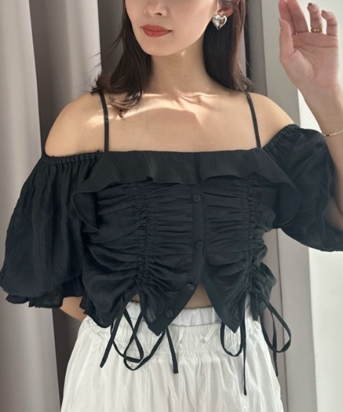 スナイデル クロップドバリエブラウス SNIDEL｜クロップドバリエブラウス | Rakuten Fashion(楽天