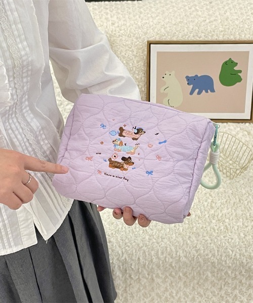 ふみ様オーダー…ミニミニネコポーチ…ヌビキルト ふみ様オーダー…ミニミニネコポーチ…ヌビキルト （布ポーチの