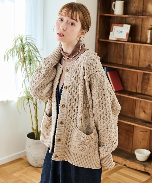 「Crisp」 ニットカーディガン FREE ブルー レディース_画像5