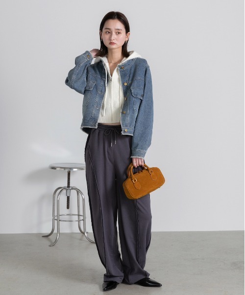 ad thie（アドティエ） ベスト ジレ フード付き ジップアップ ニット