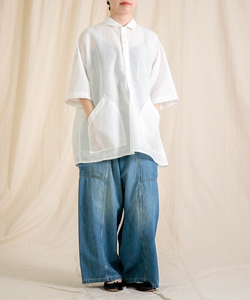 Brocante ブラウス シャツ 「Brocante / ブロカント」 綿麻ポプリン